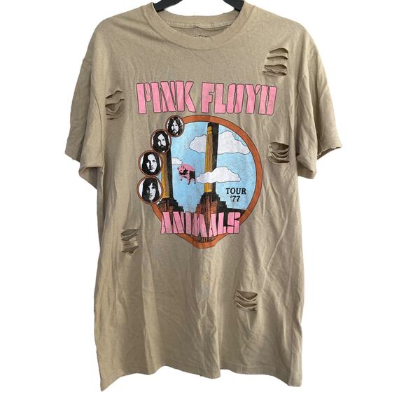 Pink Floyd Animals 1977 US Tour Distressed T-Shirt  Size S/M NWT - Picture 1 of 3